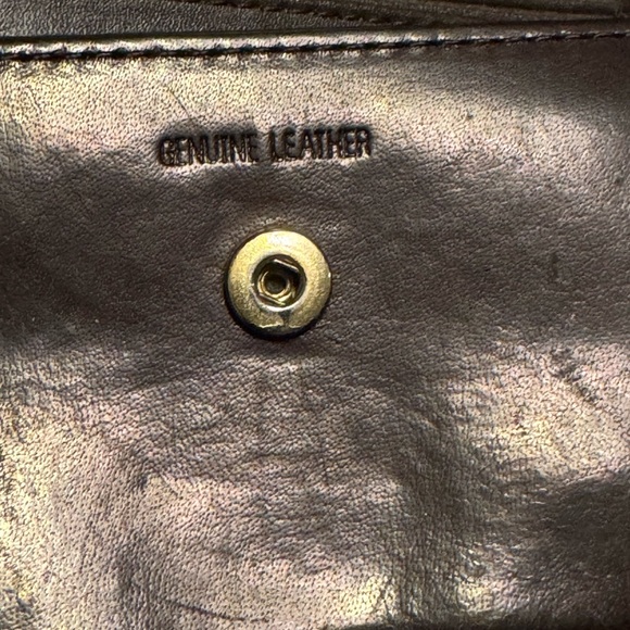 Nice Vintage Brown Leather Trifold Women’s Flap Over Snap Wallet Coin Purse - Picture 3 of 6